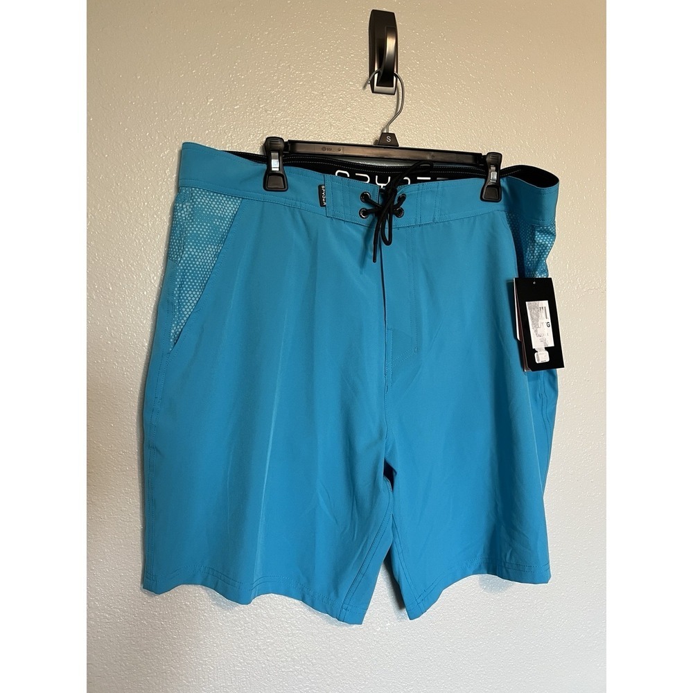 SPIDER Shorts Men's Swim Surf Board Shorts Turquoise Blue UV Size Big XXL